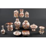 Eleven Masons Ironstone Brown Velvet pattern vases, jars, jugs and other ware, 24cm h and smaller,