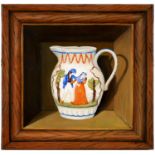 Reny, 21st c - Study of a Pratt Ware Jug, on a niche, within a trompe-l'œil frame, signed and