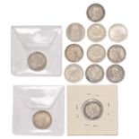 Queen Victoria, Sixpences, JH, 1887 gVF, 1888 gEF, another EF, 1889 almost BU, 1891 BU, 1893 BU,