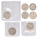 Miss-struck Coinage, Elizabeth II, Sixpence, an obverse brockage; other sixpences with minor flaws