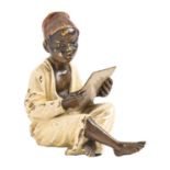 A miniature cold painted Vienna bronze orientalist figure of an Arab boy, Bergman Foundry, early
