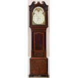 A Victorian mahogany and crossbanded eight day longcase clock, James Dawes Whitehaven, the 14.5"