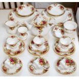 A Royal Albert Old Country Roses pattern tea service, printed mark Good condition and first quality.