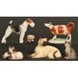 Three Beswick models of cats, etc One or two slight faults