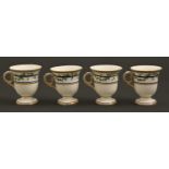 A set of four Sevres custard cups, 1793-1800, of bell shape, painted with trailing flowers and a