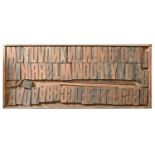 British Letterpress Printing. A case of wood type, (woodletter) first half 20th c, including 'A'