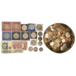 Miscellaneous United Kingdom pre decimal and foreign coins, including silver and £1 10s bank