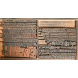 British Letterpress Printing. A case of wood type, (woodletter) first half 20th c