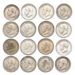 George V, Sixpences, 1916 BU, 1917 gEF, 1918 BU, 1919 gEF, 1922 aBU, others VF-EF (11) (16)