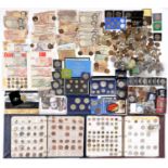 Miscellaneous United Kingdom base metal coins, mostly 20th c, including commemoratives, banknotes,