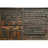 British Letterpress Printing. A case of wood type, (woodletter) first half 20th c, including 'A'