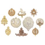 Militaria. Ten various British and Scottish cap badges, all metal