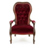 A Victorian mahogany armchair