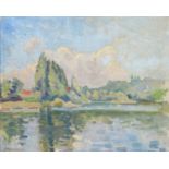 Jean Marchand (1883-1941) - Bord du Lac, signed, oil on canvas board, 31.5 x 39.5cm Provenance: