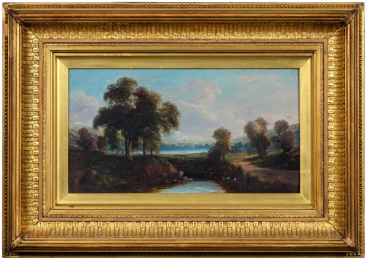 H Smyth (Fl. circa 1845) - Landscape with Figures, signed, oil on canvas, 23.5 x 44.5cm and * * Cook - Image 2 of 6