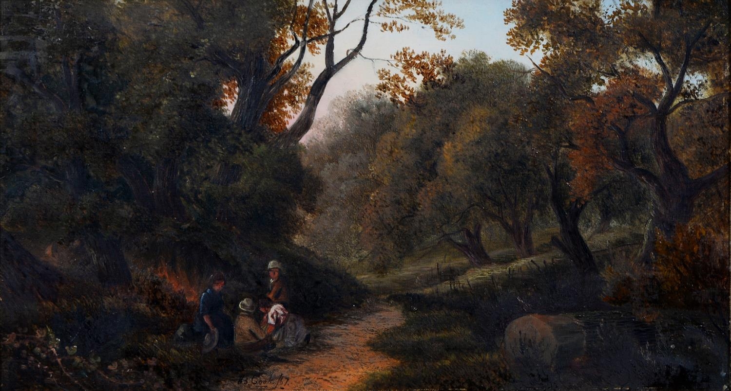 H Smyth (Fl. circa 1845) - Landscape with Figures, signed, oil on canvas, 23.5 x 44.5cm and * * Cook - Image 4 of 6