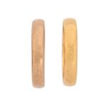 Two 22ct gold wedding rings, London and Birmingham, 1937 and 1921, 8.4g, size L Wear consistent with