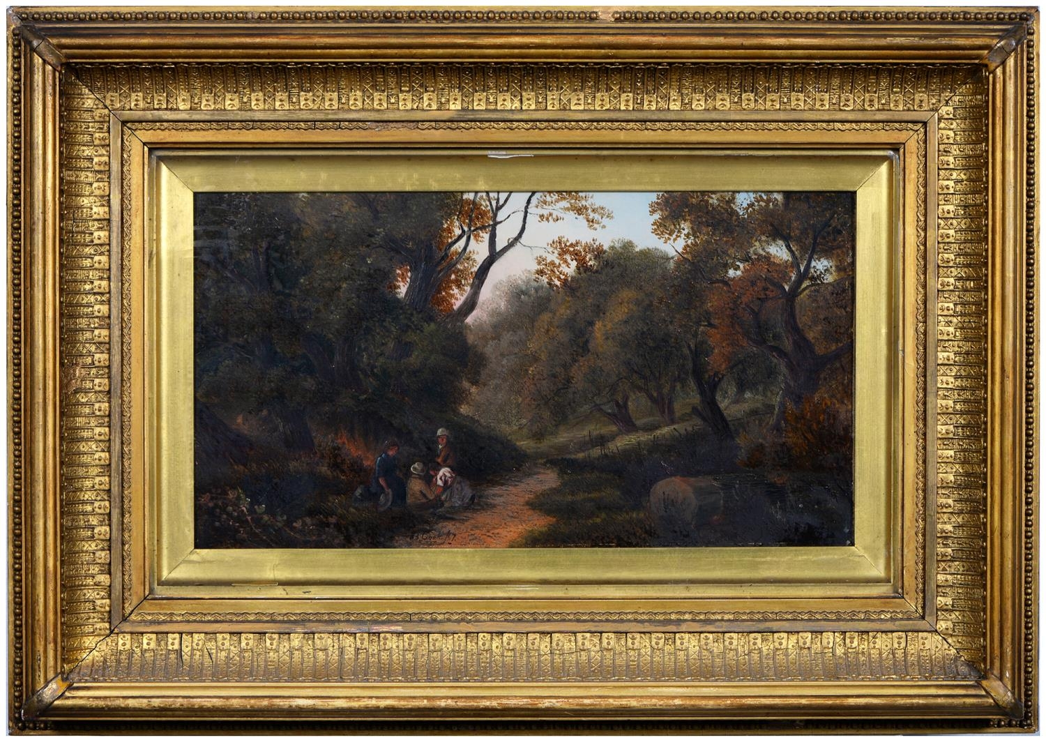 H Smyth (Fl. circa 1845) - Landscape with Figures, signed, oil on canvas, 23.5 x 44.5cm and * * Cook - Image 5 of 6