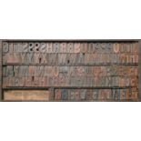British Letterpress Printing. A case of wood type, (woodletter) first half 20th c