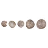 English hammered issue, Henry III - Edward I/II, struck Halfpenny (chipped), Pennies (3), other,