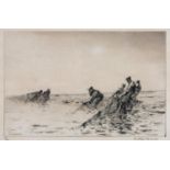 Arthur John Trevor Briscoe RE, RI (1873-1943) - The Seine Net, etching, 1925, signed by the artist