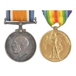 WWI, pair, British War Medal and Victory Medal 07889 Pte L D Holmes AOC