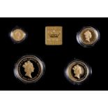 Gold coins. Proof 1oz -  ⅒ oz Britannia four coin set 1990, cased