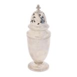 A George V silver sugar caster and cover, 17cm h, by Mappin & Webb Ltd, Sheffield 1931, 4ozs 2dwts