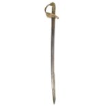 An 1827 pattern Royal Navy officer's sword, the blade etched at the forte, 80cm l Blade with some