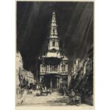 Francis Dodd RA, RWS (1874-1949) - The Strand with Sky, drypoint, 1916, signed by the artist in