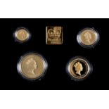 Gold coins. Proof 1oz -  ⅒ oz Britannia four coin set 1992, cased