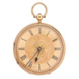 An 18ct gold lever lady's watch, Kendal & Dent London / Gold Medal Paris Exhibition 1885, engraved