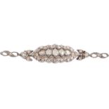 A Dutch rose diamond bracelet, c1900, in gold and silver, 10g Good condition