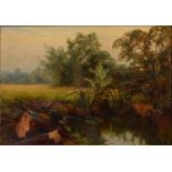 William Wilde (1826-1901) - Shallow Water; A Shady Stream, a pair, both signed, oil on canvas laid