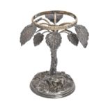 A Victorian EPNS naturalistic fruit stand, in the form of a tree and cow, 17.5cm h, stamped 4 0 0
