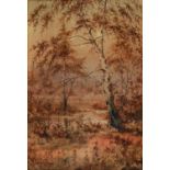 Joseph Halford Ross (1866-1909) - Autumnal Woodland, a pair, signed, watercolours, 27 x 18cm, (2)