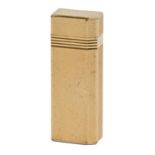 A Le Must de Cartier gold plated lighter, engine turned, 70mm h, maker's box Apparently good