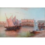 E Bland, 1895 - The Doges Palace Venice, signed and dated, oil on canvas, 29 x 44cm Small spots of