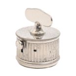 A French round plated brass eight blade scarificator, 19th c, 57mm h Good condition save for some