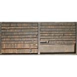 British Letterpress Printing. A case of wood type, (woodletter) first half 20th c