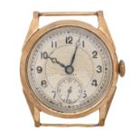 A Marly's Watch Co 9ct gold gentleman's wristwatch, Crusader, 29mm diam, Birmingham 1938, 21g