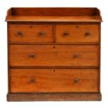 A Victorian mahogany chest of drawers, with three quarter gallery, 101cm h; 51 x 106cm Top