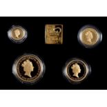 Gold coins. Proof 1oz -  ⅒ oz Britannia four coin set 1991, cased