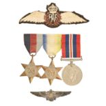 WWII, attributed group of three, 1939-1945 Star, Atlantic Star and War Medal, attributed to Sergeant