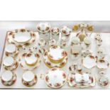 An extensive Royal Albert Old Country Roses pattern dinner service and matching trinket ware, to