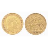 Gold coin. Half sovereign 1910