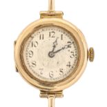 A Texina 18ct gold lady's wristwatch, 23mm diam, import marked London 1926, on expanding gold