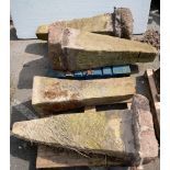 Four English dressed stone obelisks, probably 18th c, 120cm h and circa, excluding attached concrete