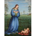 J Gross, late 19th century after Francesco Francia - Adoration of the Child, inscribed verso,