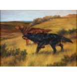 Manner of Arthur Wardle - Setters, oil on panel, 27.5 x 37cm A modern pastiche, good condition,